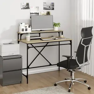 Comparateur de prix : vidaXL Bureau chêne sonoma 100x50x90 cm bois d'ingénierie et fer