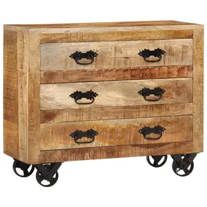 vidaXL Buffet avec 3 tiroirs 80x30x65 cm bois de manguier brut massif