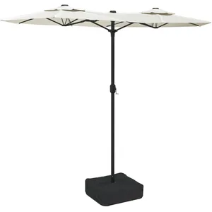 vidaXL Parasol à double tête blanc sable 316x240 cm