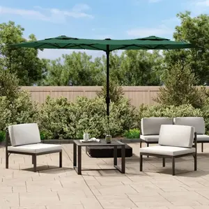 vidaXL Parasol à double tête vert 316x240 cm pas cher