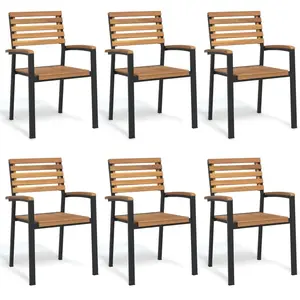 Comparateur de prix : Non communiqué vidaXL Tuinstoelen 6 st stapelbaar massief acaciahout en metaal3155426