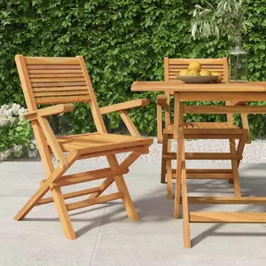 vidaXL Chaises de jardin pliantes 2 pcs 55x62x90 cm bois massif teck pas cher