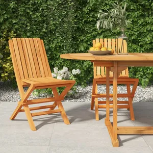 vidaXL Chaises de jardin pliantes 2 pcs 47x47x89 cm bois massif teck pas cher