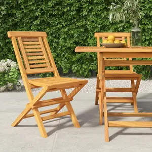 vidaXL Chaises de jardin pliantes 2 pcs 47x63x90 cm bois massif teck pas cher