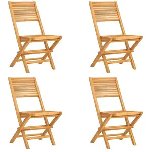 vidaXL Chaises de jardin pliantes 4 pcs 47x62x90 cm bois massif teck pas cher