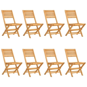 vidaXL Chaises de jardin pliantes 8 pcs 47x62x90 cm bois massif teck pas cher