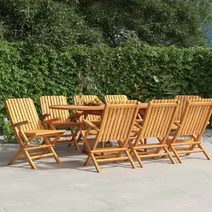 vidaXL Chaises de jardin pliantes 8 pcs 61x67x90 cm bois massif teck