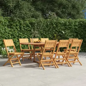 vidaXL Chaises de jardin pliantes 8 pcs 47x61x90 cm bois massif teck pas cher