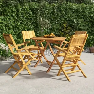 Comparateur de prix : vidaXL Ensemble à manger de jardin 5 pcs Bois de teck massif