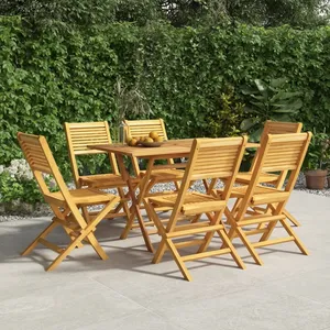 vidaXL Ensemble à manger de jardin 7 pcs Bois de teck solide pas cher