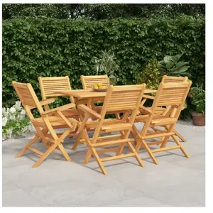 vidaXL Ensemble à manger de jardin 7 pcs Bois de teck solide pas cher