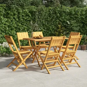 vidaXL Ensemble à manger de jardin 7 pcs Bois de teck solide pas cher