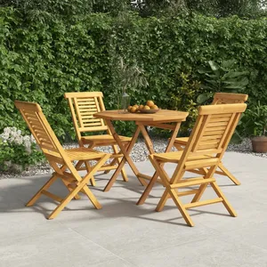 vidaXL Ensemble à manger de jardin 5 pcs Bois de teck massif pas cher