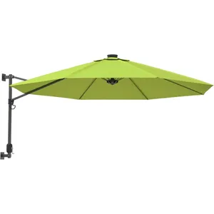 vidaXL Parasol mural pomme verte 290 cm pas cher