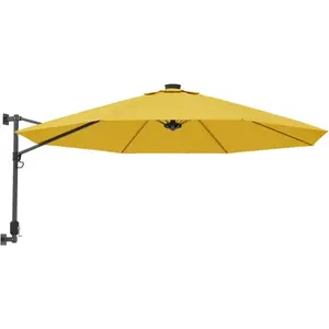 vidaXL Parasol mural jaune 290 cm pas cher