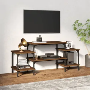 vidaXL Meuble TV Chêne marron 117x35x52 cm Bois d'ingénierie pas cher