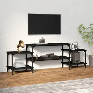 vidaXL Meuble TV noir 157x35x52 cm bois d'ingénierie pas cher