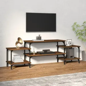 vidaXL Meuble TV Chêne marron 157x35x52 cm bois d'ingénierie pas cher