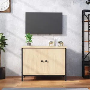 vidaXL Meuble TV avec portes chêne sonoma 60x35x45cm bois d'ingénierie pas cher