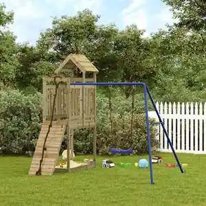 vidaXL Aire de jeux d'extérieur bois de pin imprégné pas cher