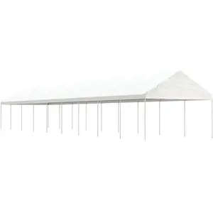Comparateur de prix : vidaXL Belvédère avec toit blanc 20,07x4,08x3,22 m polyéthylène