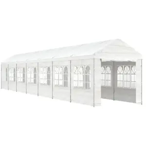 vidaXL Belvédère avec toit blanc 15,61x2,28x2,69 m polyéthylèneVendu parcarrefour