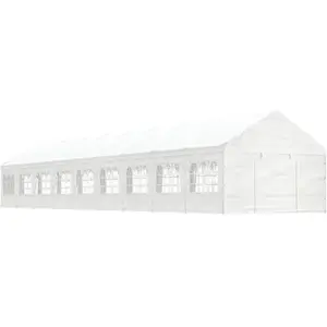 Comparateur de prix : vidaXL Belvédère avec toit blanc 20,07x4,08x3,22 m polyéthylène