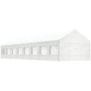 Comparateur de prix : vidaXL Belvédère avec toit blanc 17,84x4,08x3,22 m polyéthylène