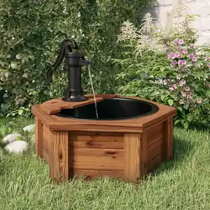 Comparateur de prix : vidaXL Fontaine à eau avec pompe 57x57x53 cm Bois de sapin massif