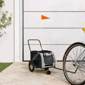 Comparateur de prix : vidaXL Remorque de vélo pour animaux de compagnie gris et noir