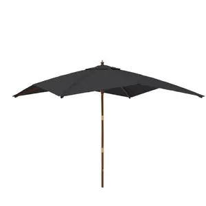 Comparateur de prix : vidaXL Parasol de jardin avec mât en bois noir 300x300x273 cm