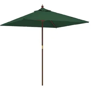 vidaXL Parasol de jardin avec mât en bois vert 198x198x231 cm pas cher