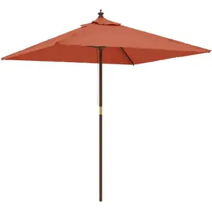 Comparateur de prix : vidaXL Parasol de jardin avec mât en bois terre cuite 198x198x231 cm