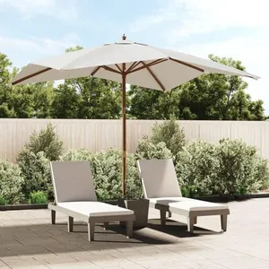 vidaXL Parasol de jardin avec mât en bois sable 300x300x273 cm pas cher