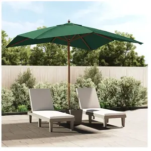 Comparateur de prix : vidaXL Parasol de jardin avec mât en bois vert 300x300x273 cm