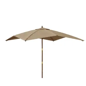Comparateur de prix : vidaXL Parasol de jardin avec mât en bois taupe 300x300x273 cm