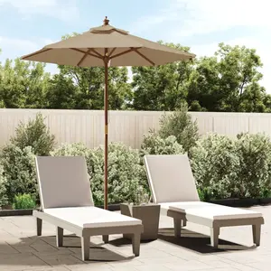 Comparateur de prix : vidaXL Parasol de jardin avec mât en bois taupe 196x231 cm