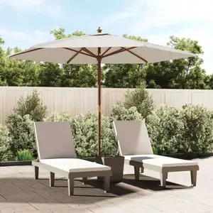 Comparateur de prix : vidaXL Parasol de jardin avec mât en bois sable 299x240 cm