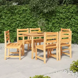 vidaXL Ensemble à manger de jardin 7 pcs Bois de teck solide pas cher