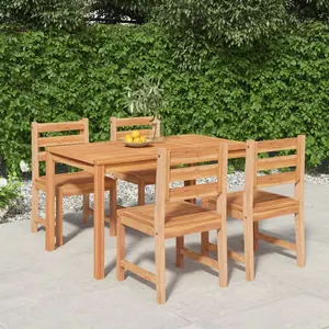 vidaXL Ensemble à manger de jardin 5pcs Bois de teck massif pas cher