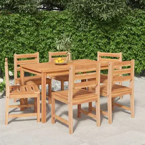 vidaXL Ensemble à manger de jardin 7 pcs Bois de teck solide pas cher