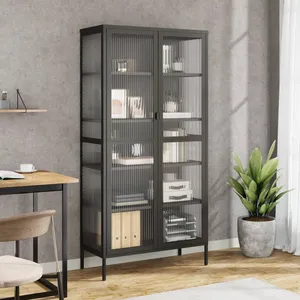 Comparateur de prix : vidaXL Buffet haut noir 85x40x180 cm verre et acier