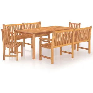 vidaXL Ensemble à manger de jardin 5pcs Bois de teck massif pas cher