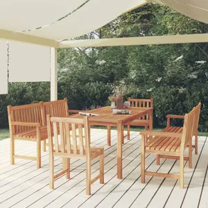 Comparateur de prix : vidaXL Ensemble à manger de jardin 5pcs Bois de teck massif
