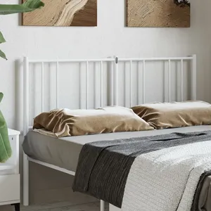 vidaXL Tête de lit métal blanc 150 cm pas cher
