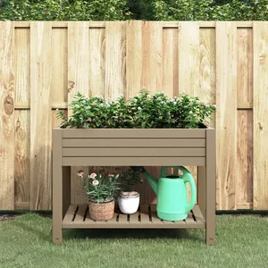 Comparateur de prix : vidaXL Lit surélevé de jardin marron clair 110x45x79 cm polypropylène