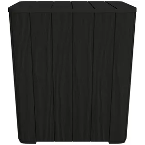 vidaXL Table de jardin avec couvercle amovible noir polypropylène pas cher