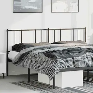 vidaXL Tête de lit métal noir 180 cm pas cher