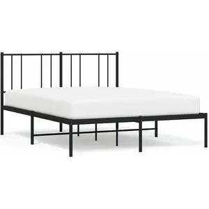 Comparateur de prix : vidaXL Cadre de lit métal avec tête de lit noir 120x190 cm