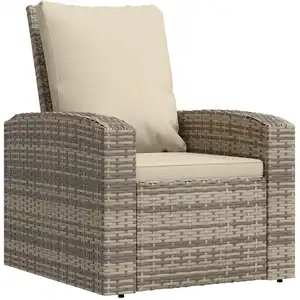 Comparateur de prix : vidaXL Fauteuil inclinable de jardin avec coussins marron clair rotin
